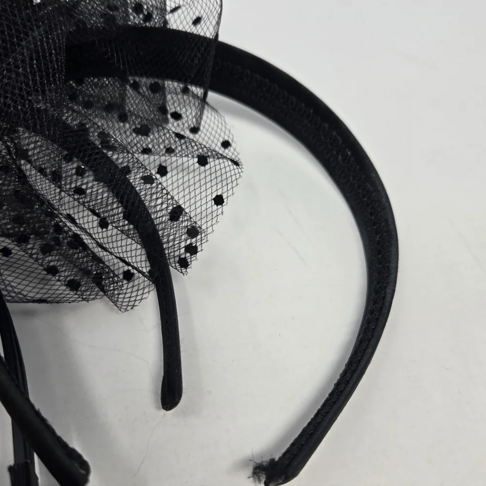 HANDMADE SET OF 4 BLACK FASCINATOR HEADBAND HAIR ACCESSORY BACHELORETTE WOMEN OS